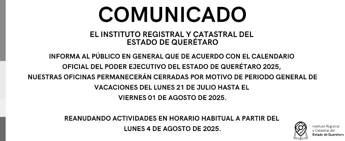 Periodo vacacional IRC 2025